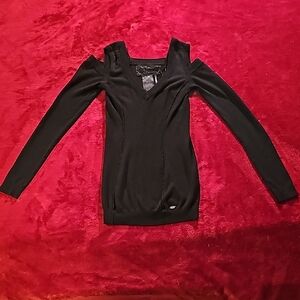 Women's Black Cold Shoulder Top